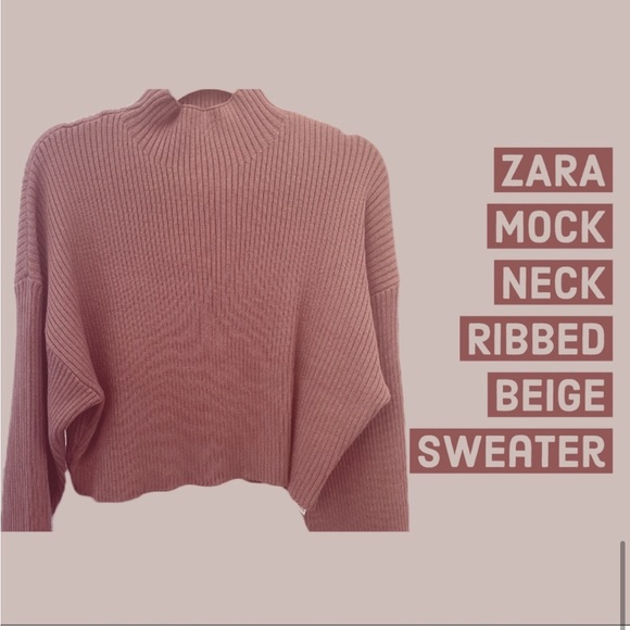 ZARA Mock Neck Ribbed Sweater - Picture 5 of 6